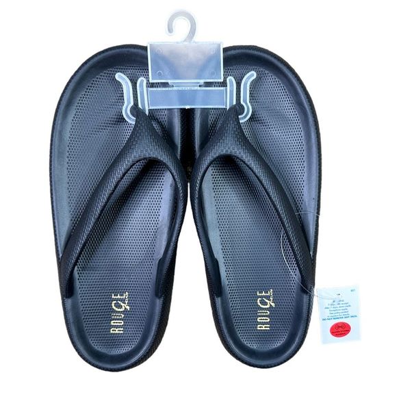 Rouge Black Flip Flop Sandals - Picture 1 of 3